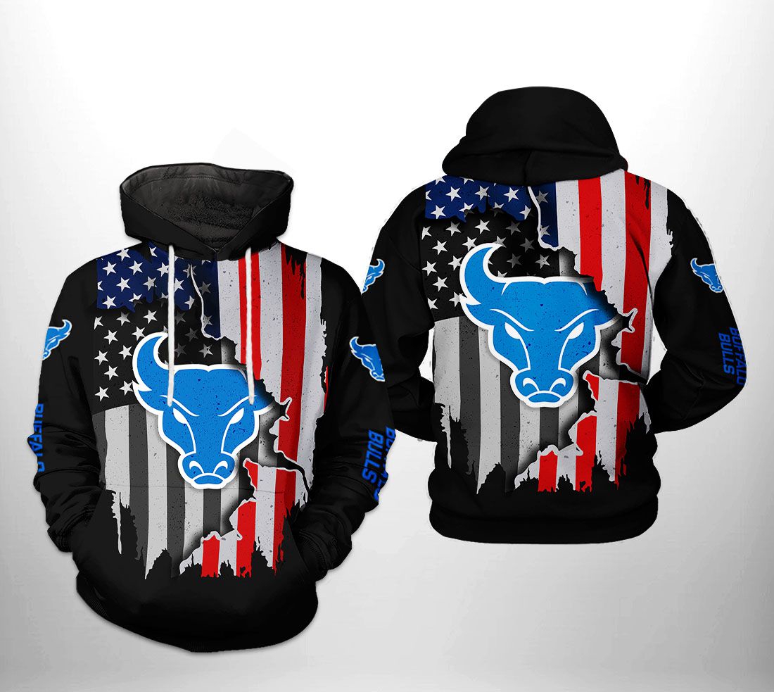 Show Your Patriotism With Buffalo Bulls Ncaa Us Flag 3D All Over Print Hoodie, Zip-Up Hoodie