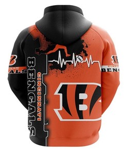 Show Your Support With This All Over Print 3D Cincinnati Bengals Zip Hoodie - Perfect For Nfl Fans