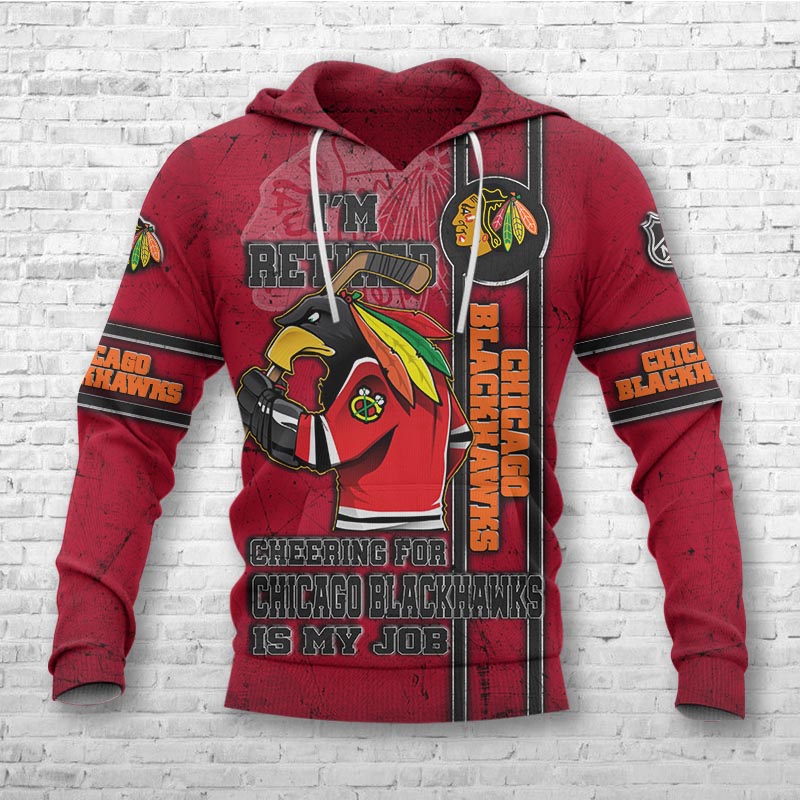 Show Your Team Spirit During Retirement With This Chicago Blackhawks Hoodie - 3D I'M Retired Gifts For Fans