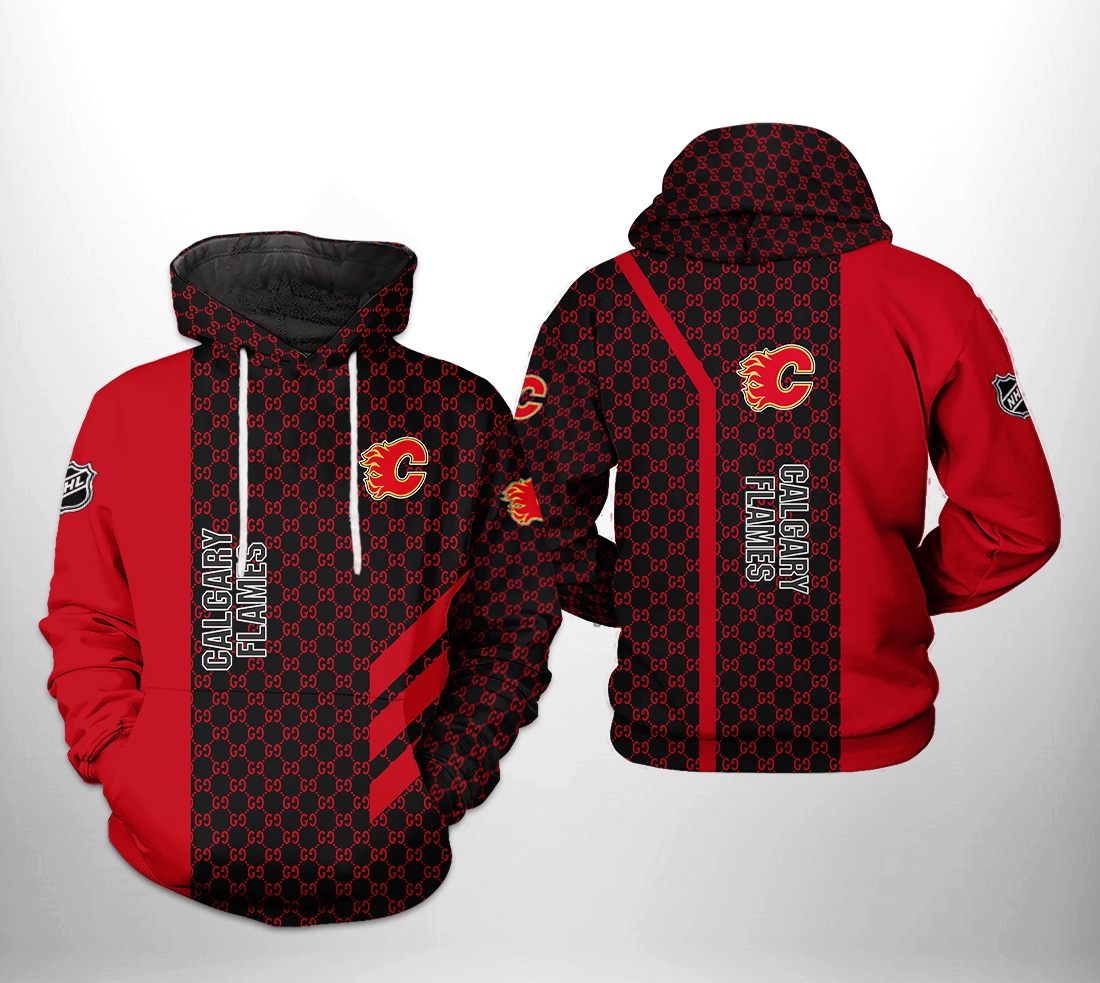 Show Your Team Spirit With Calgary Flames Nhl 3D All Over Print Hoodie With Zip Up Option