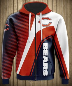 Show Your Team Spirit With This Chicago Bears All Over Print 3D Hoodie Zip Hoodie - Perfect Gift For Fans