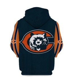 Show Your Team Spirit With This Chicago Bears All Over Print 3D Zip Hoodie