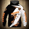 Show Your Team Spirit With This Chicago Bears All Over Print 3D Zip Hoodie - Thunder Graphic Gifts For Fans