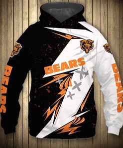 Show Your Team Spirit With This Chicago Bears All Over Print 3D Zip Hoodie - Thunder Graphic Gifts For Fans