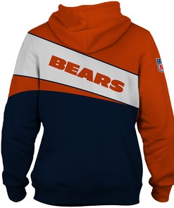 Show Your Team Spirit With This Chicago Bears All Over Print 3D Zip Hoodies