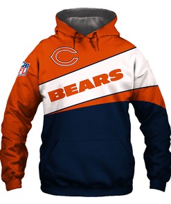Show Your Team Spirit With This Chicago Bears All Over Print 3D Zip Hoodies