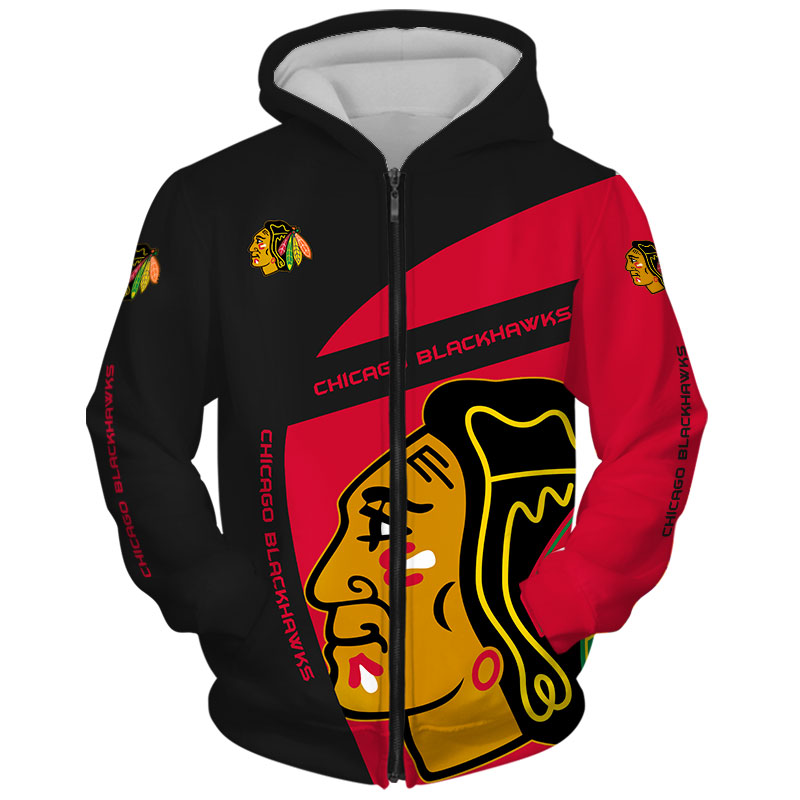 Show Your Team Spirit With This Chicago Blackhawks All Over Print 3D Zip Hoodie - Perfect Gift For Fans