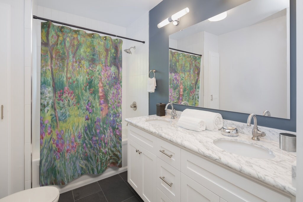 Showcase Nature's Beauty with Monet Art Shower Curtain - Perfect for Botanical Bathrooms