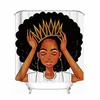 Shower Curtain Accessory Set With African American Women Girl With Crown