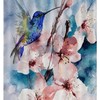 Shower Curtain Ideas: Colorful Print with Birds and Petals for a Unique Bathroom