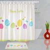 Shower Curtain Set With Easter Bunny & Eggs - Adorable Bathroom Decoration
