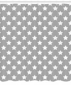 Shower Curtain with Artistic Big Stars Print for Modern Bathroom