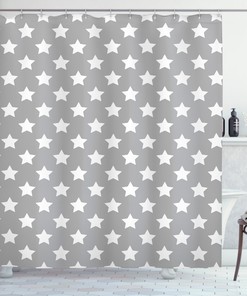Shower Curtain with Artistic Big Stars Print for Modern Bathroom
