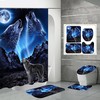 Shower Curtain with Lonely Wolf Design for Serene Bathroom Decor