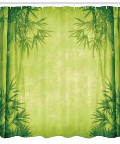Shower Curtain with Nature Pattern Fabric for a Subtle and Elegant Bathroom Look