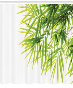 Shower Curtain with Nature Pattern Fabric for a Subtle and Elegant Bathroom Look