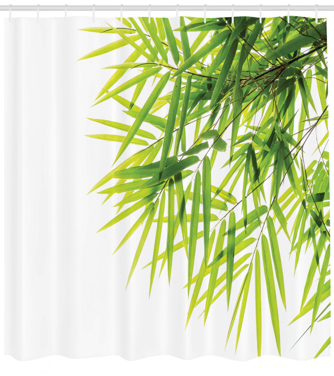 Shower Curtain with Nature Pattern Fabric for a Subtle and Elegant Bathroom Look