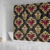 Shower Curtain with Royal Hearts Design for a Touch of Elegance in Your Home 