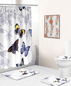 Shower Curtains Decorative Butterfly Design - Ideal For Chic And Elegant Bathroom Decor
