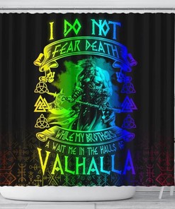 Shower Curtains Decorative - Warrior Valhalla Norse Vikings 3D Print Pattern for Bathroom/Laundry Waterproof