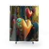 Shower My Heart Lacy Hearts Shower Curtain for a Classic Look