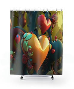 Shower My Heart Lacy Hearts Shower Curtain for a Classic Look