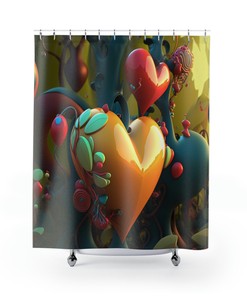 Shower My Heart Pink Hearts Shower Curtain for a Girly Style
