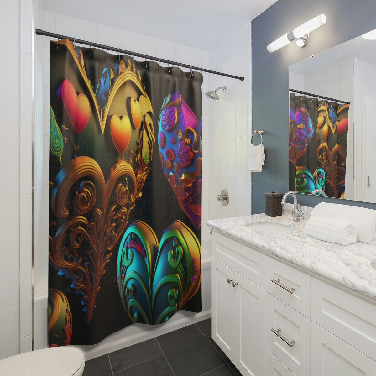 Shower My Heart Red Hearts Shower Curtain for a Passionate Ambiance
