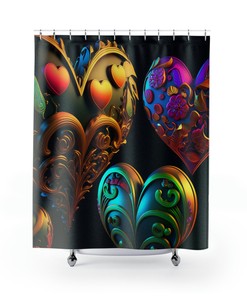 Shower My Heart Romantic Shower Curtain for a Loving Touch