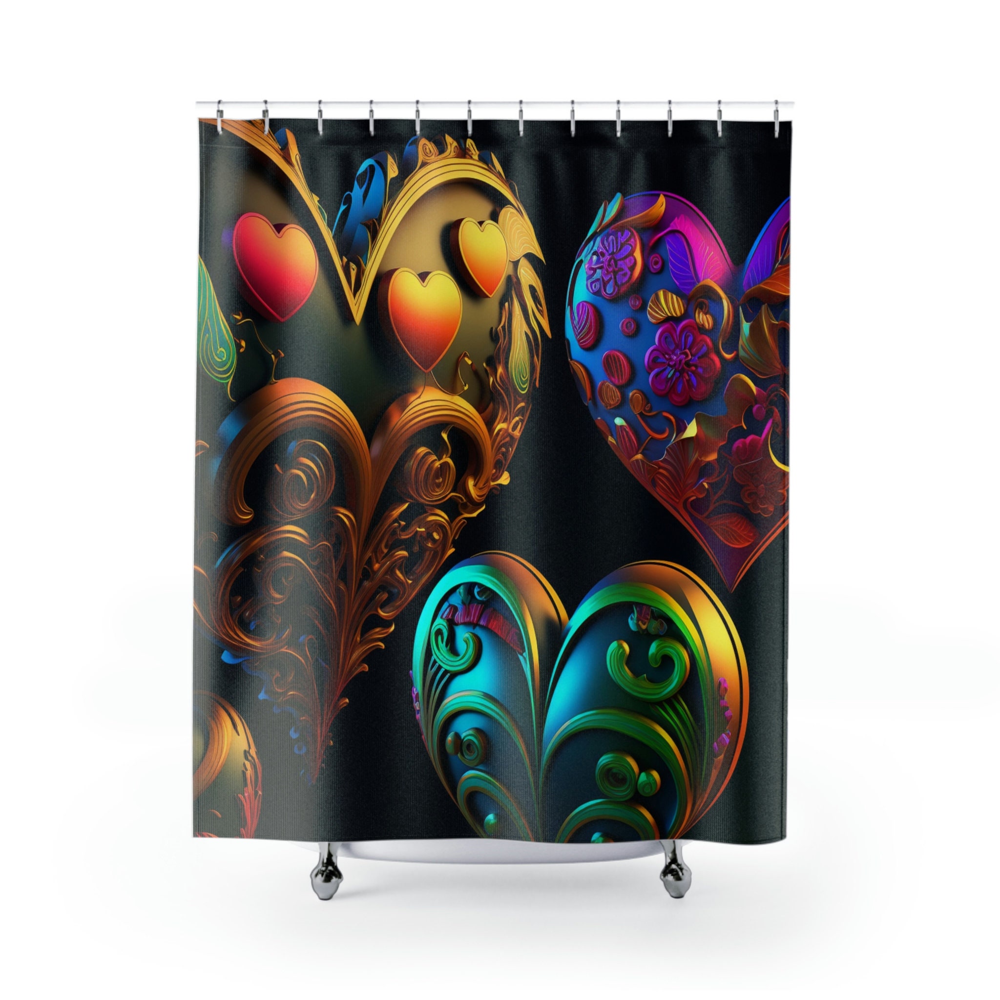 Shower My Heart Romantic Shower Curtain for a Loving Touch