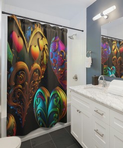 Shower My Heart Romantic Shower Curtain for a Loving Touch