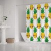 Shy Pineapple Art Printed Shower Curtain for Cute Bathroom Decor