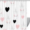 Shy Unicorn's Pink Heart Shower Curtain for Your Little Girl's Bathroom