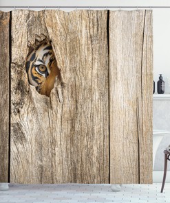 Siberian Wild Tiger Eye Print Safari Shower Curtain For A Bold And Striking Bathroom Look