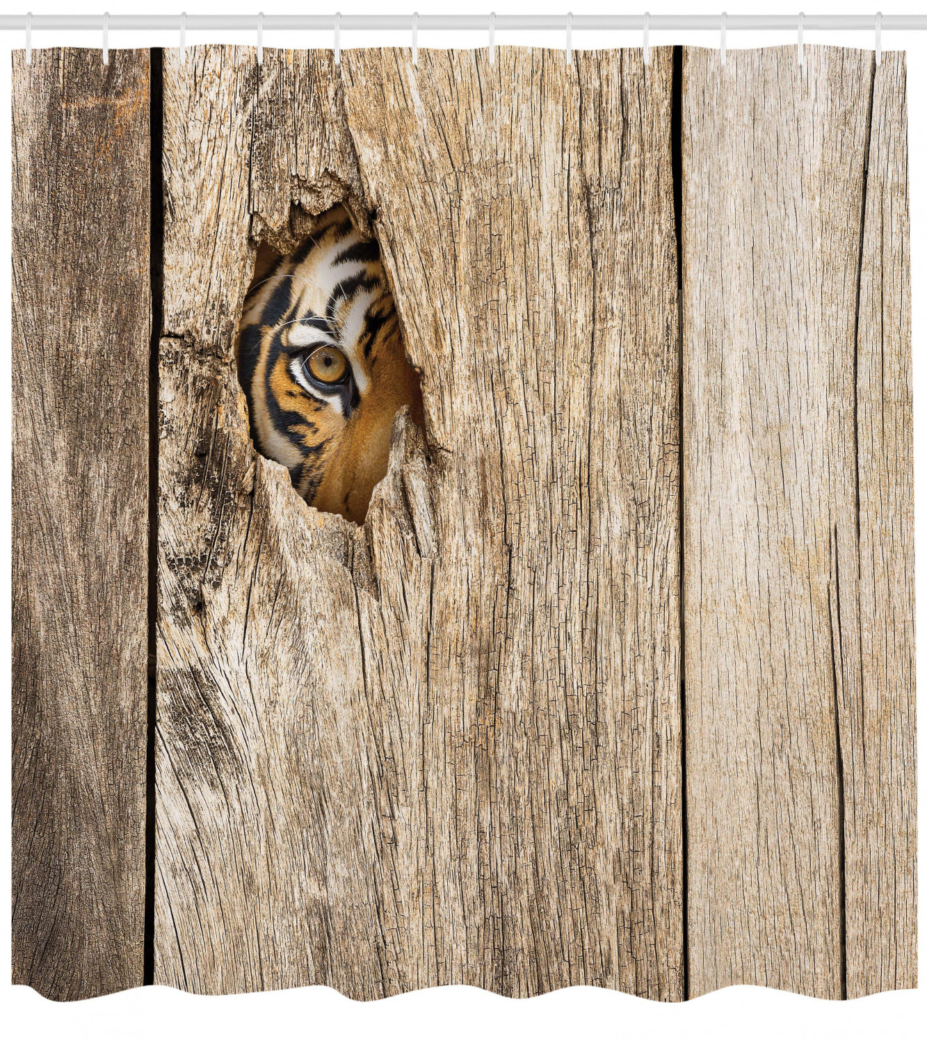 Siberian Wild Tiger Eye Print Safari Shower Curtain For A Bold And Striking Bathroom Look - Image 2