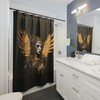 Sigrun Valkyrie Ink Splash and Viking Knotwork Print Shower Curtain - Waterproof Home Decor