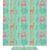 Sika Deer Silhouette Forest Print Shower Curtain For Bathroom Tub Set