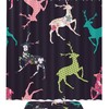Sika Deer and Flower Pattern Print Shower Curtain - Waterproof Bathroom Decor