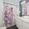 Silhouettes And Dancing Butterflies Princess Shower Curtain Lavender Pink Floral Print For Romantic Floral Ambiance 