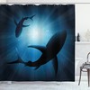Silhouettes of Swimming Fish Print Shower Curtain