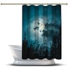 Silhouettes of Trees and Moon Night Shower Curtain for a Serene Bathroom
