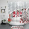 Silver Christmas Tree Cute Gnome Snowflake Print Shower Curtain - Bathroom Decor