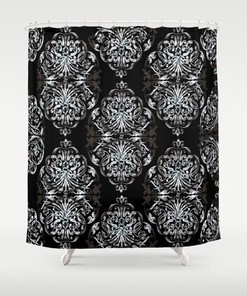 Silver Lining Grey And Silver Abstract Geometric Shower Curtain