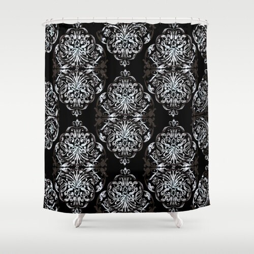 Silver Lining Grey And Silver Abstract Geometric Shower Curtain