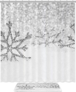 Silver Snowflakes Shower Curtain To Bring The Christmas Spirit