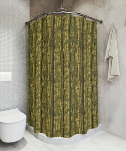 Simple And Elegant Bamboo Shower Curtain For Your Home Bathroom