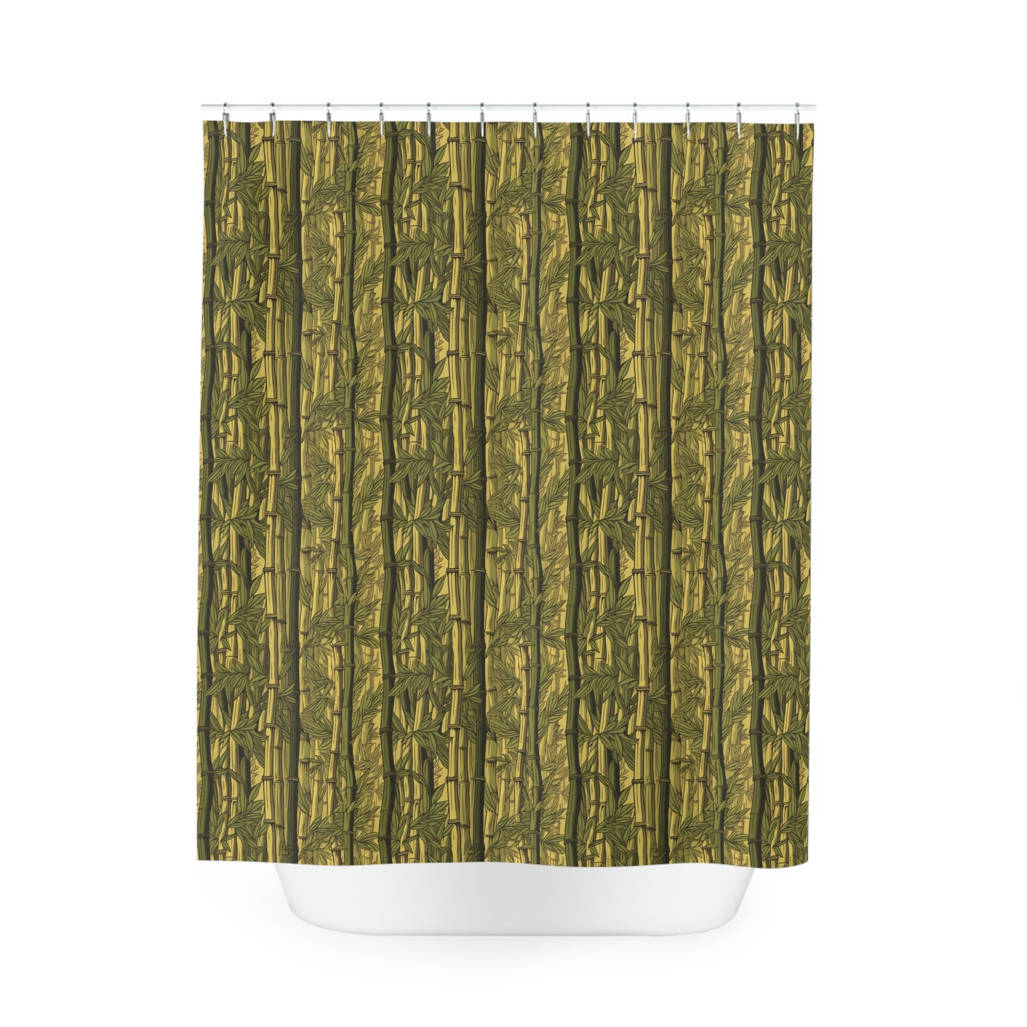 Simple And Elegant Bamboo Shower Curtain For Your Home Bathroom - Image 2