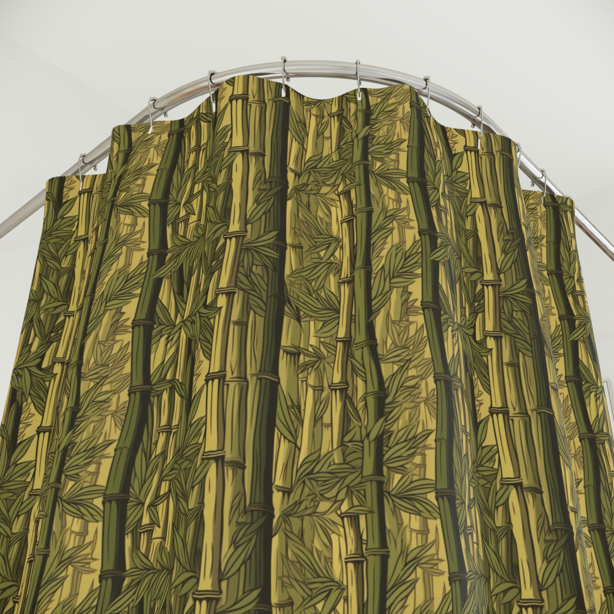 Simple And Elegant Bamboo Shower Curtain For Your Home Bathroom - Image 3