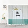 Simple Animal Bear Cartoon Waterproof Shower Curtain For Home Hotels