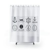 Simple Black And White Anchor Marine Shower Curtain For Bathroom